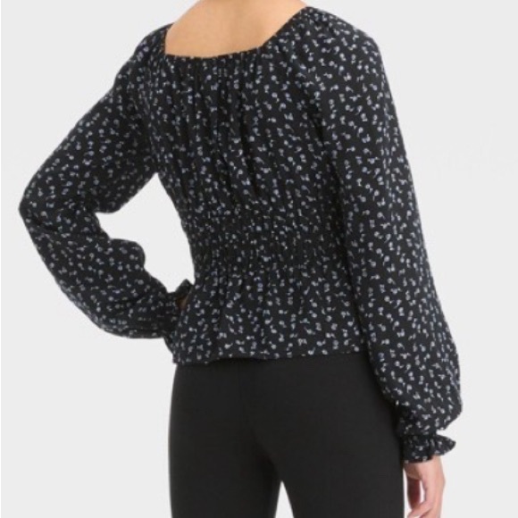 Floral long sleeve ruched waist blouse - Picture 2 of 2